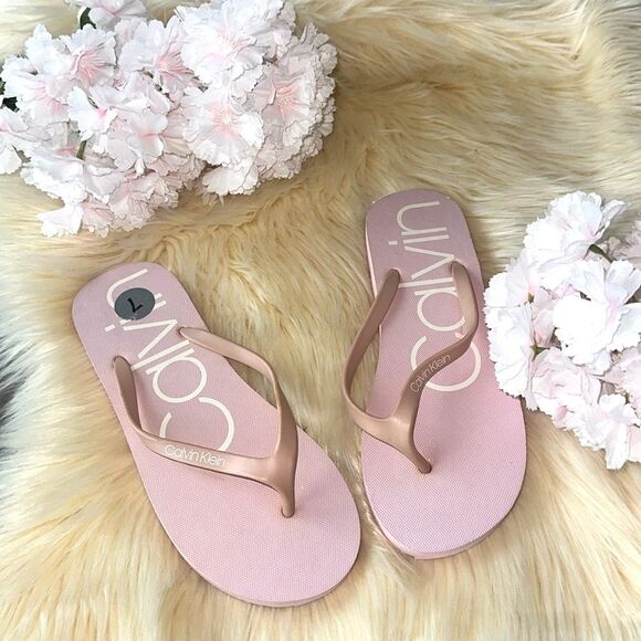 Calvin Klein Flip Flops Size 7 - Picture 1 of 4
